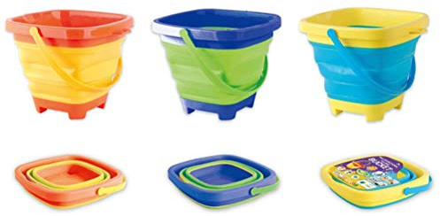 aqxreight Vikbar Strandhink för Barn 2L Hopfällbar Sandhink Plast Multifunktionell Sandleksak för Campingresor Utomhus Lek (Gul)