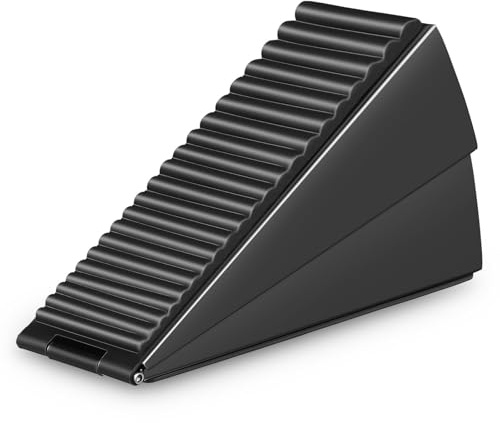 Uonlytech Tope de Puerta y Mantiene Puertas Abiertas Negro de Aleación de Zinc Ajustable Resorte, Cuña Antideslizante que Protege Paredes para Suelo