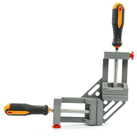 Pnces d'angle NUZAMAS de 90 degrés - Pince d'angle en alliage d'aluminium - Pince pivotante réglable - Étau pour le travail et le soudage du bois et du métal - Double poignée.
