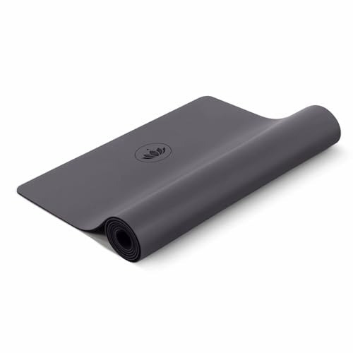 LOTUSCRAFTS® Yogamatte rutschfest, aus Naturkautschuk, universell einsetzbar als Yoga Matte, Sportmatte, Gymnastikmatte, Fitnessmatte, Yoga Mat, Matte Sport, Trainingsmatte (Anthracit)