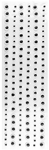 Self-Adhesive Wiggle Eyes in 3 Sizes (6 mm, 8 mm and 10 mm Diameter), Black, 430 Pieces | Adhesive eyes for crafted figures, animals, snowmen, Easter bunnies | Crafts with children, scrap booking, DIY