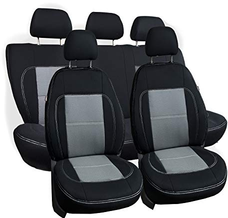 ERJOT Autositzbezüge kompatibel mit VW Golf VII Grau maßgefertigte modellspezifische Sitzbezüge Komplett Set