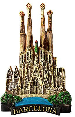 3D Sagrada Familia Barcellona Spagna Frigorifero Magnete Frigo Souvenir turistici Mestieri Artigianali in Resina Fatti a Mano Adesivi magnetici Home Decorazioni da Cucina Regalo di Viaggio