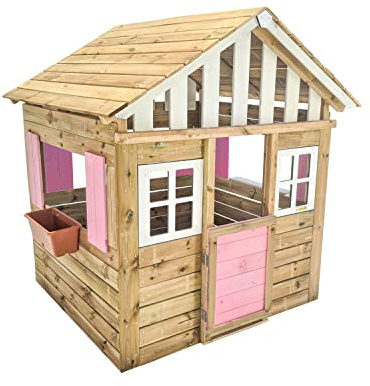 MASGAMES Lollipop XL Kinderhaus aus Holz, Höhe 164 cm, behandeltes Holz, Rosa