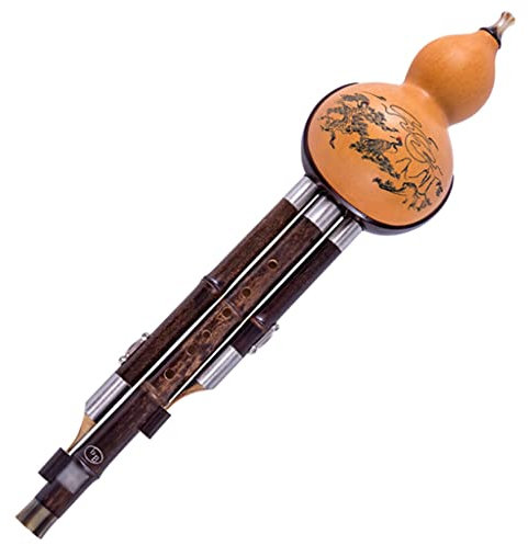 Hulusi Holzblasinstrumente Kürbisflöte Kürbis Flauta Tonflöte Volksmusikinstrument Geschenk Für Menschen, Die Musik Lieben Blasinstrumente (Color : Brown, Size : F-Key)