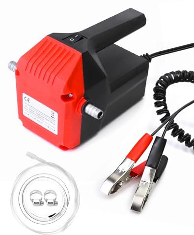 QWORK® Oil Change Pump Extractor With Tube, 12V 60w, Oil Diesel Fluid Transfer Pump, Fluid Extractor Pump, For Boat, Tube, Truck, Caravan, Beach Buggy
