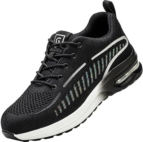 Steel Toe Cap Trainers Men Women Safety Shoes Lightweight Comfortable Training Work Utility Footwear Sport with Air Cushion Non-Slip Breathable Work Shoes suitable for kitchen, warehouse Multi 10.5 UK