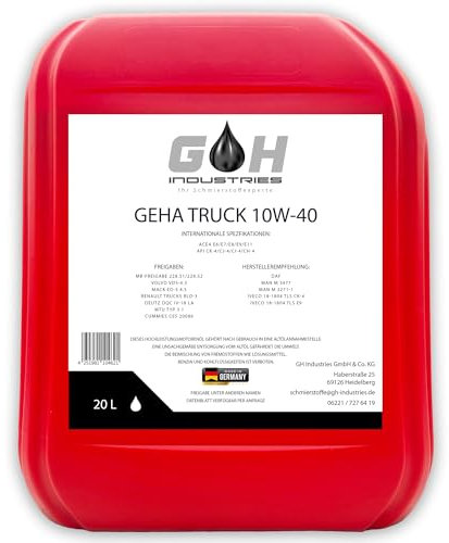 20 L GEHA Truck 10W40 | MB 228.51 | MB 228.52 | verschiedene weitere Freigaben siehe Artikelbeschreibung | LKW Motorenöl | Bus Motoröl |