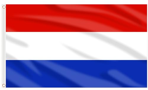 AhfuLife Niederlande Flagge 90 x 150 cm für 2026 WM, 1 Stück Niederländische Nationalflagge mit Messing-Ösen, Niederlande Fahne für Eurovision Euro Fußball Olympische Nationaltag Bar Party Deko