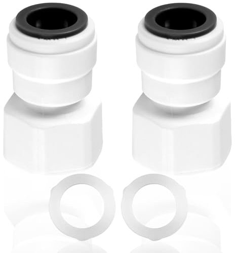 2PCS Female 1/2 BSP to 12mm Push Fit Water Adaptors, Push Fit Plumbing Fittings Push Pipe Connector Water Adapter for Garden Irrigation Car Washing RV Water Pipe Joints