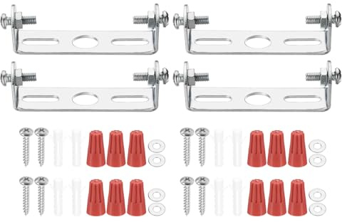 PATIKIL 60mm (2,36) Universelle Leuchten-Montagehalterung Kit, 4 Set Leuchtenquerträger Deckenleuchtenplatte mit Schraube für Wandlicht Deckenlicht Pendelleuchte Kronleuchter
