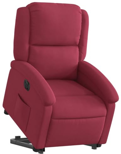 vidaXL Relaxsessel mit Aufstehhilfe Elektrisch Weinrot Samt