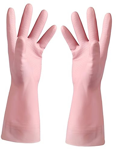 minkissy Dishwashing Gloves Marigold Kitchen Cleaning Gloves Protective Lightweight Reusable for Cooking Household Car Wash Gardening