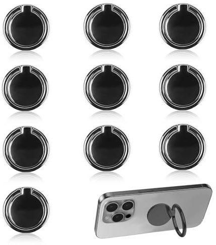TIANLIN Handygriff Fingerhalter 10 Stück Handyringhalterung Finger 360° Drehbar, Brillenhalter Wand, Ring für Handyhülle Zinklegierung, Phone Holder für Mobiles, Wände, Türen, Tische