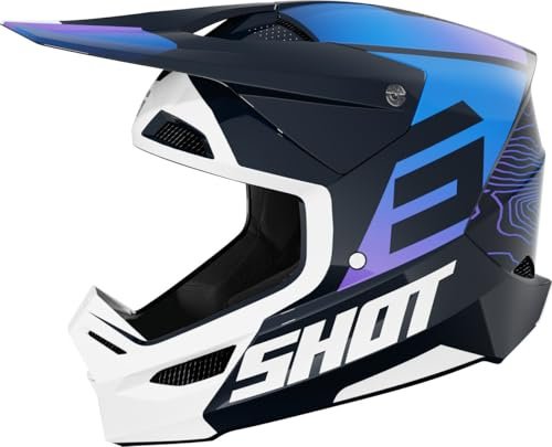 Shot Furious Apex Motocross Helm, blau/weiß, L (59/60)