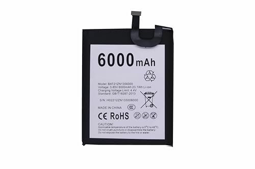 1x 6000mAh / 23.1Wh BAT21ZN1356000 Cell Phone Replacement Battery For Doogee S98 / S98 Pro / S99 Batteries