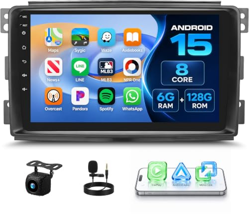 6G+128G CAMECHO Autoradio Android 13 con navi per Mercedes Benz Smart Fortwo 2005-2010 con Carplay Android Auto, Radio touchscreen da 9 pollici con GPS WIFI BT FM/RDS SWC+Telecamera posteriore&MIC