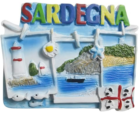 Magnete da frigorifero Sardegna Italia, souvenir da viaggio, 3D, decorazione per frigorifero, collezione artigianale