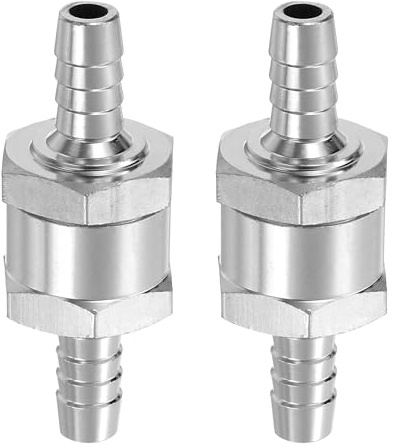 QUARKZMAN 2Pcs Válvula Retención Combustible 8mm (5/16) Plateado
