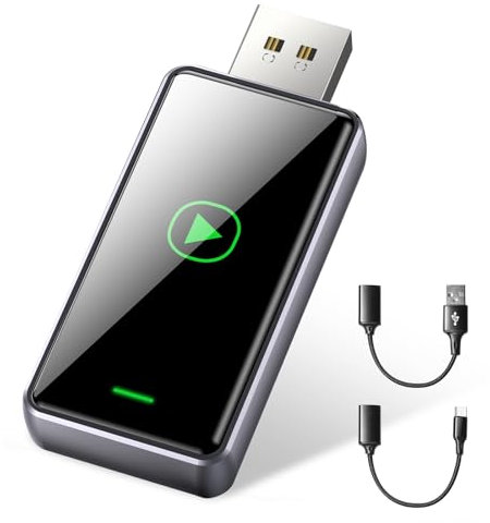 Alltotive S1 Adattatore CarPlay Wireless per iPhone, Converte cablato in Wireless, Plug and Play, Compatibile con USB e Type-C, CarPlay per auto, compatibile con auto dal 2016 e iPhone iOS 10+