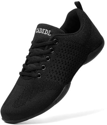 CADIDL Cheer Shoes Women Black Cheerleading Shoes Girls Varsity Cheer Sneakers Youth Size 6