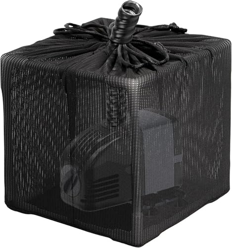MUSLONG Teichfilterbox Filterbeutel Mesh Filter Taschen Netzbeutel Pumpen-Barriere Tasche Schwarz Aquarium Mesh Filter Weiß Netzfilterbeutel Pumpe Netzbeutel für Aquarium, Garten, Teich (10 Zoll)