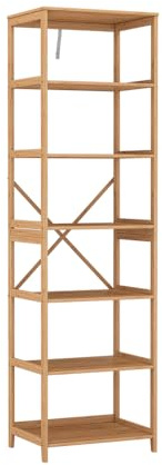 Vicco Scaffale Novaro, Bambù, 48.3 x 166.5 cm con 7 scomparti, adatto per riporre libri, documenti e oggetti decorativi