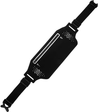 OSALADI Laufen Tasche mit Reflektorstreifen Ultradünne Lauf-Bauchtasche Verstellbarer Sportgürtel für Handy Schlüssel und Accessoires Wasserabweisend für Joggen Wandern und Outdoor-Sport