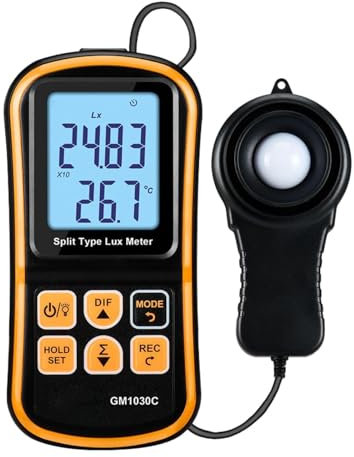 Milageto Luxmètre numérique, luxmètre, Mesure de l'intensité Lumineuse et de la luminosité pour Les entrepôts, Les usines et Les fermes