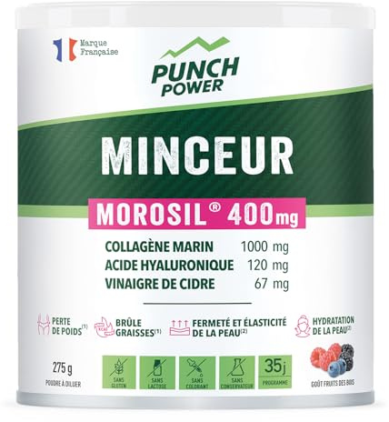 Morosil Perte De Poids - Punch Power - Ventre Plat - Collagene - 275 g | Poudre Minceur Morosil, Collagene Marin, Acide Hyaluronique Et Vinaigre De Cidre - Ventre Plat & Perte De Poids - 275 g