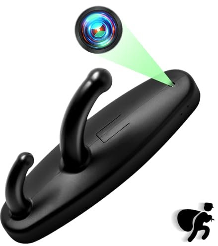 LXMIMI Telecamera Nascosta con Gancio per Abiti, Telecamera Nascosta Spia HD 1080P Appendi Abiti Mini Telecamera Spia supporta il Rilevamento del Movimento e la Registrazione in Loop (Nero)