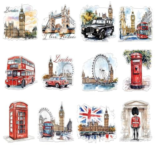 HAFRILY 12 Pcs London Fridge Magnets London Souvenirs Gifts london bridge Metal Fridge Magnets British Travel Tourist Gift for Holiday Home Office Kitchen