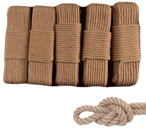 Jute Schnur, Garten Juteschnur, Hanfseil, Natur Tau Seil Kordel, Bindegarn, Bastelschnur Kordel, zum Geschenke verpacken, Pflanzen binden, Basteln, Handwerken (12mm x 50M)