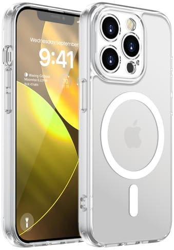 KPPIT Magnetisch für iPhone 12 Pro Max Hülle Kompatibel für Magsafe,[Militärnorm Schutz Handyhülle] Durchscheinende Matt Kratzfeste Rückseite Schutzhülle Hülle für iPhone 12 Pro Max,Matt Transparent