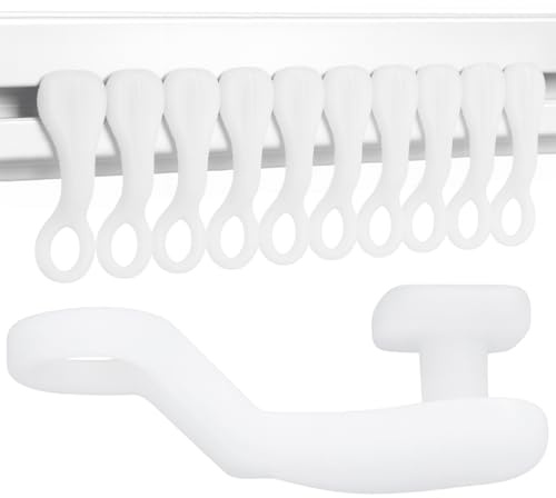120 Curtain Rail Gliders, Curtain Track Hooks for Smooth Sliding, Universal Gliders for Home, Office, Hotel, Rental Properties, Side Mount Wheels Included