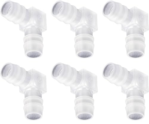 PURPLELILY Lot de 6 raccords de tuyau de 12 mm en forme de L coudé à 90 degrés pour tuyau d'eau 2 voies Adaptateur de joint de tuyau