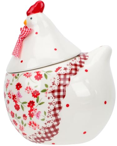 Gatuida Hen Shaped Jar: Easter Ceramic Storage Chicken Cookie Jar Candy Container Decorative Organizer Jewellery Holder for Rings Bracelet Necklace Earrings Keys for Home Desktop Storage