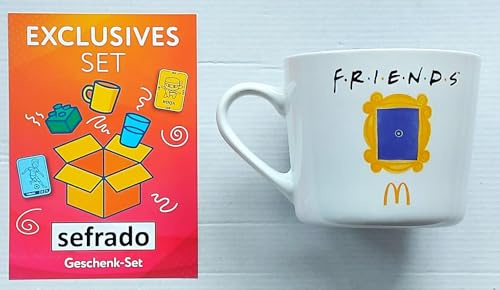 sefrado Bundle Friends Tasse Spiegel McDonalds Cup Tasse Tassen Cups Mug Bunt mit exclusiver Geschenkkarte