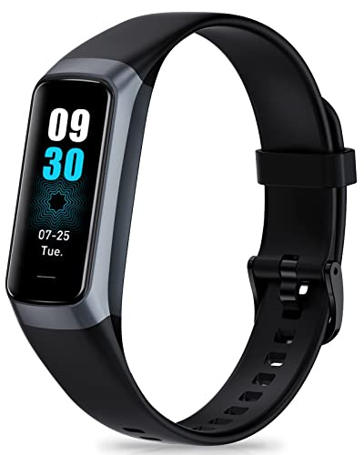 Fitness Tracker with Step Counter/Calories/Stopwatch, Activity Tracker, Health Tracker with Heart Rate Monitor, Sleep Tracker,1.10''AMOLED Touch Color Screen, Pedometer Watch for Women Men