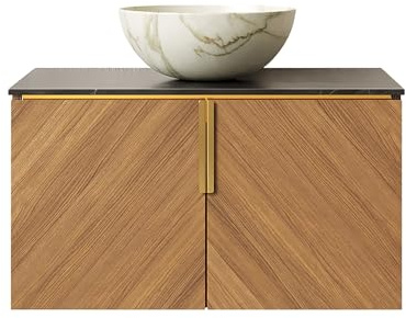 WYMCHMSX 30,Floating Bathroom Vanity, Storage Cabinet,with Sink, Bowl Ceramic Basin,Wall-Mounted,Artificial Board,2-Door,Stone Countertop, No Faucet,Pre-Assembled,