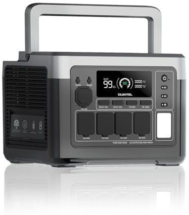 OUKITEL P1000 PLUS Generador Solar 1800W(3600W Pico), Estación de Energía Portátil 1024 Wh, Carga Rápida de 1200W, Batería de Respaldo LiFePO4, para Hogar, Acampada