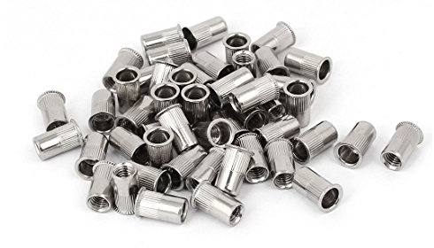 Aexit M5 x Nails, Screws & Fasteners 12mm Stripe Countersunk Head Blind Rivet Nut Insert Nut & Bolt Sets 50PCS