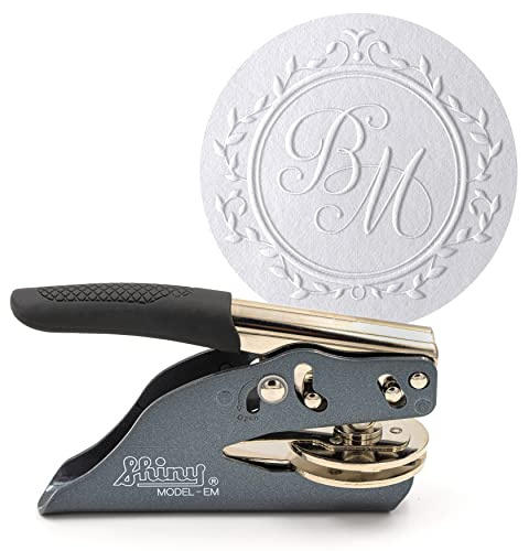 JUST REFINE Prägestempel personalisiert – Prägezange für Papier mit Initialen oder Namen, geeignet für Einladungen, Karten und Geschenke, verschiedene Modelle (Prestige)