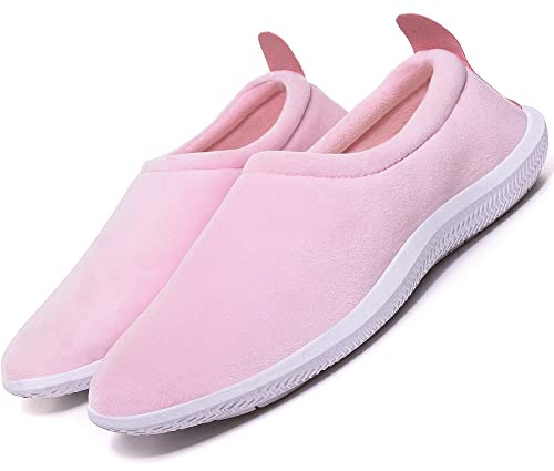 Vintertofflor Dam Herr memory foam komfort Hemmatofflor Unisex Mockasin tofflor Värma Utomhus och inomhus,Rosa,37 EU
