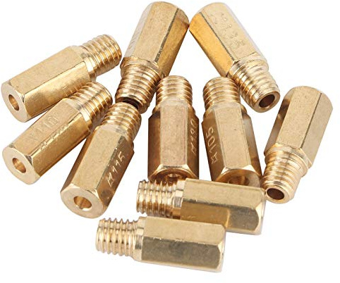 10 Pcs Kit de Chicles Carburador PWK Keihin, Chicle Carburador PWK de Altas | Cobre Metálico Chicles Carburador Boquilla de Inyección Carburadors Kit de Boquilla Principal para Tipo PWK Keihin CVK PE OKO