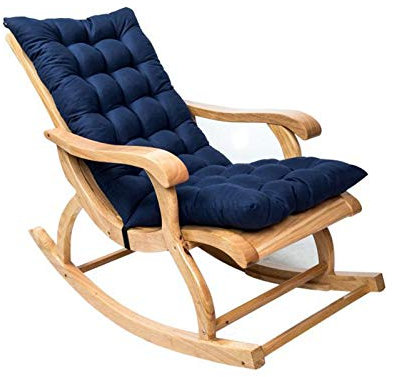 SWECOMZE Schaukelstuhlkissen Gartenstuhlauflagen - Hochlehner Polster Auflage, Sitzauflage für Gartenstuhl für Relaxer Sonnenliege (Blau)