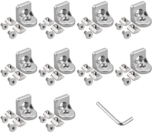 Kamtop Winkelverbinder Eckwinkel Befestigungsmaterial 10× Lenkwinkel Eckverbinder Befestigung Aluprofil Winkel für 20 x 20 Aluprofil Nut 6 Streben Aluprofil 3D-Druckerzubehör