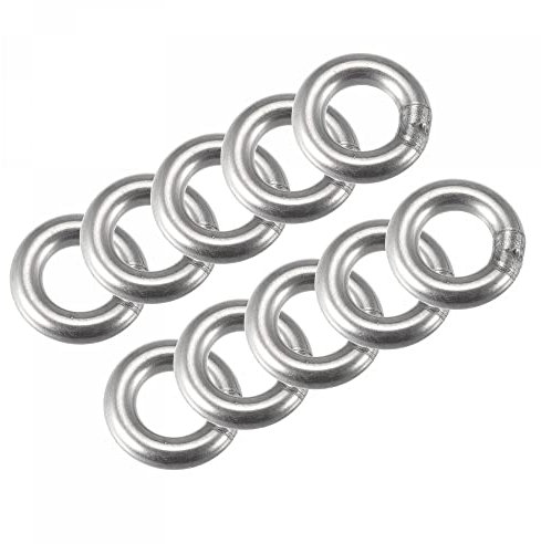 sourcing map 10 Stück Geschweißter O Ring aus 304 Edelstahl 20mm(0.79) Außendurchm. 5mm Dicke
