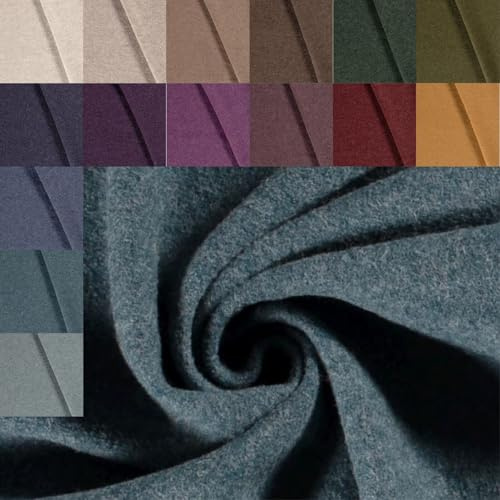 Walkloden Meterware uni meliert * ab 50 x 140cm, 024 petrol | 100% mulesingfreie Schurwolle, Wolle, Walkstoff, Mantelstoff, Trachtenstoff, Wollwalk, Loden, Wollstoff