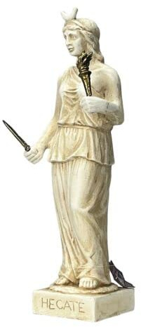 Hecate Hekate Griechische Göttin der Magie Nachtmond griechische Stein-Statue